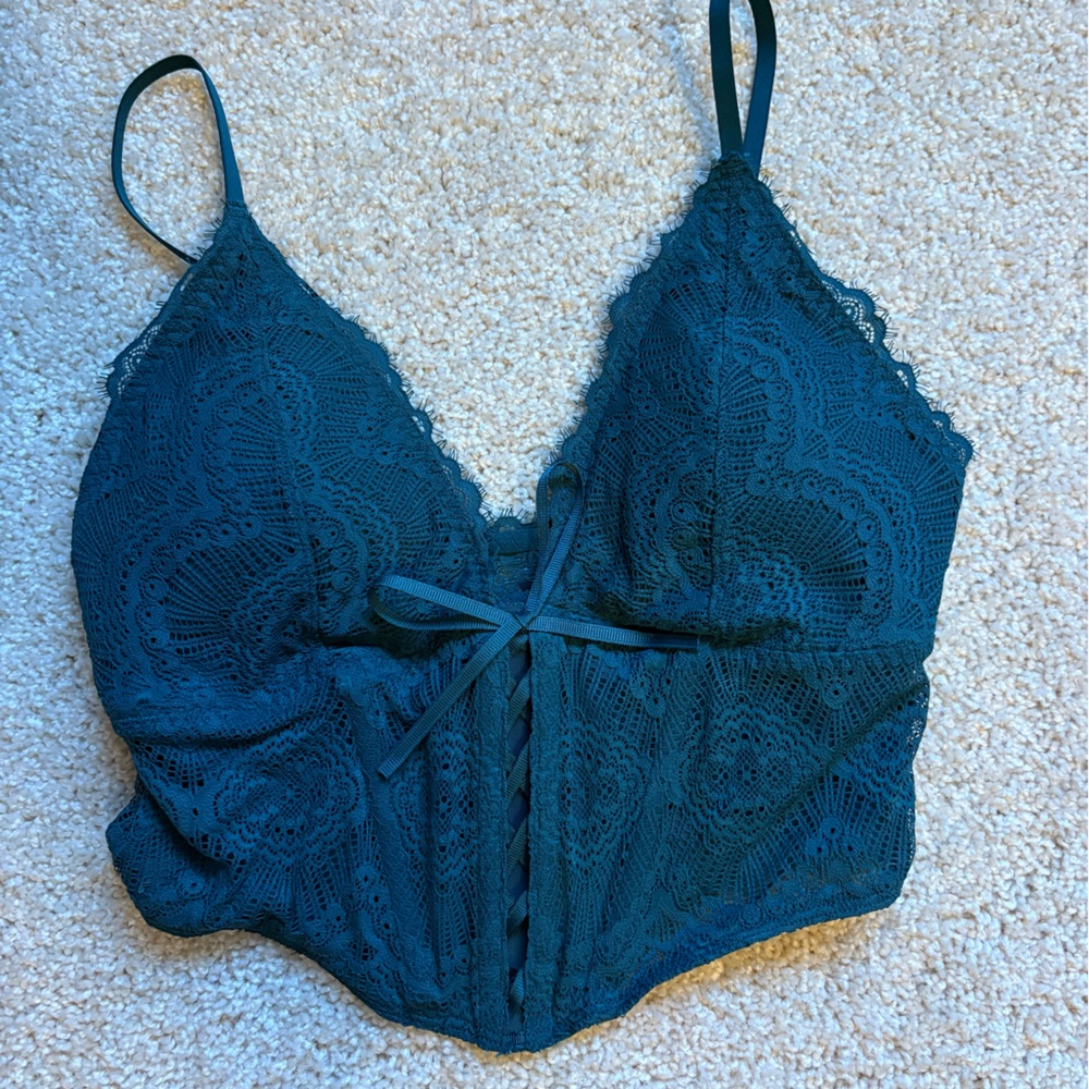 Hollister Teal Lace Bralette Top